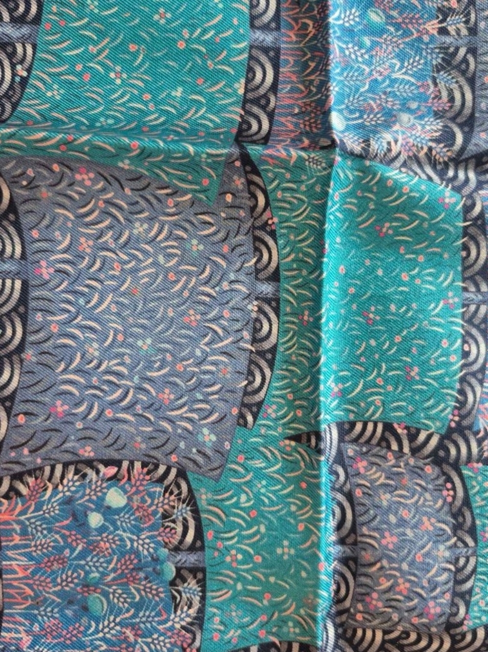 AUTHENTICATED 💙 Hermès NWOT Bateau Fleuri 100% Silk Square + Original Box - Picture 8 of 16